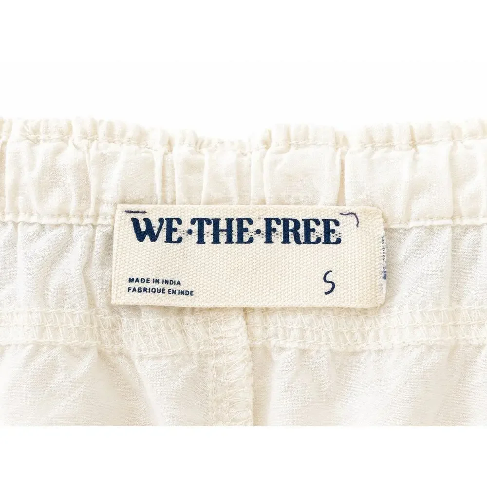 Free People We The Free White Drawstring Beach Shorts Size S Coastal Resort Boho